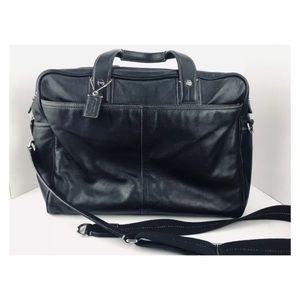 Coach Leather Laptop Bag Briefcase Business Black